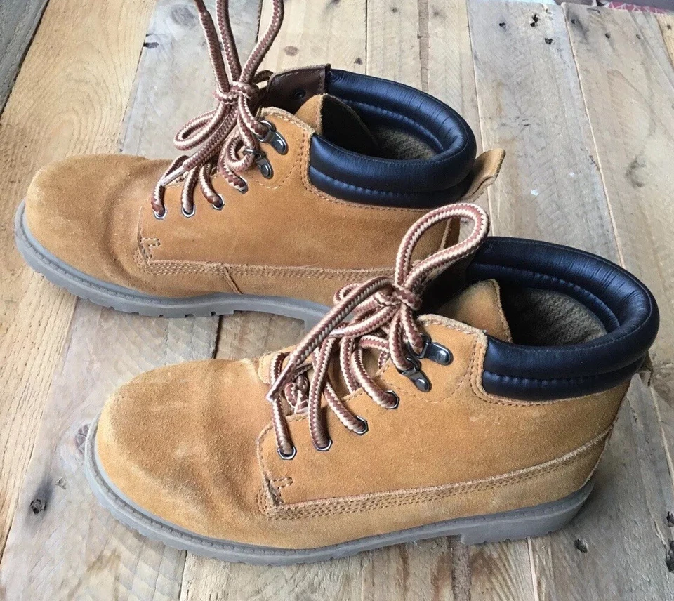 Vintage Route 66 Wheat Nubuck Boots Men Sz 6 Women Sz 8 Unisex Work Boots - Image 2 of 4