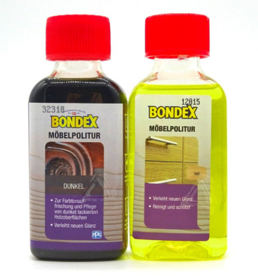 Bondex Möbelpolitur Politur Reiniger für Holz hell / dunkel - 0,15 L Flasche