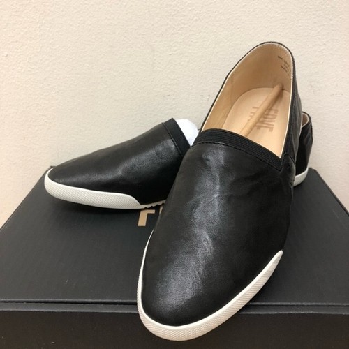FRYE Melanie Women's Leather Slip On Sneaker Shoe Black Flats Size 8