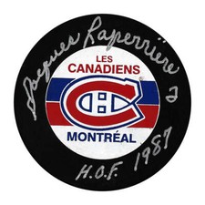 Jacques Laperriere Autographed Montreal Canadiens Puck
