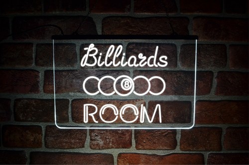 Billiards Room LED Neon Light Up Sign | USB Wall Plaque For 8 Ball Pool Snooker - Picture 12 of 14