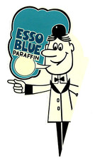 Pegatina/calcomanía ESSO "PARAFINA AZUL" RETRO AÑOS 50 60 ACEITE GASOLINA