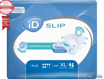 ONTEX iD Slip Plus - Extra Large - Pack of 14 Incontinence Slips - Cotton Feel