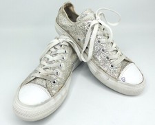 Converse All Star Chuck Taylor Low-Top Canvas Shoe Silver Glitter 1109M88 M6 W8
