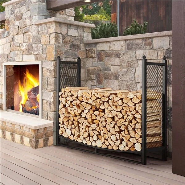 Fireplace Log Holder Rack Metal Indoor Fireplace Tool Rack for Patio/Garden  Used | eBay