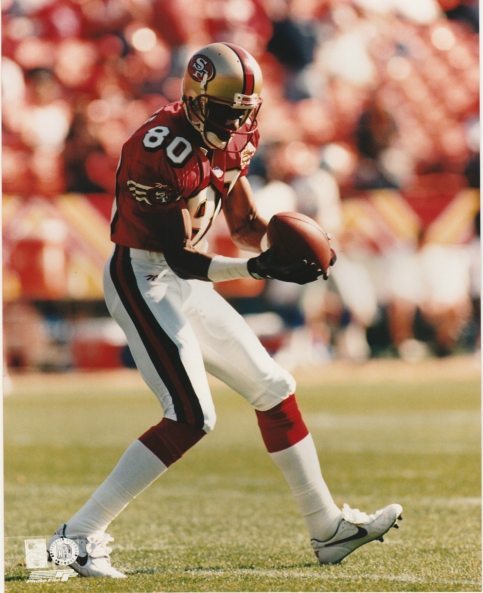 JERRY RICE #80 SAN FRAN 49ERS HALL OF FAMER 8X10 COLOR LICENSED