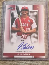 JUD FABIAN 2018 LEAF PERFECT GAME AUTOGRAPH #2/2 ORIOLES Draft Pick GATORS