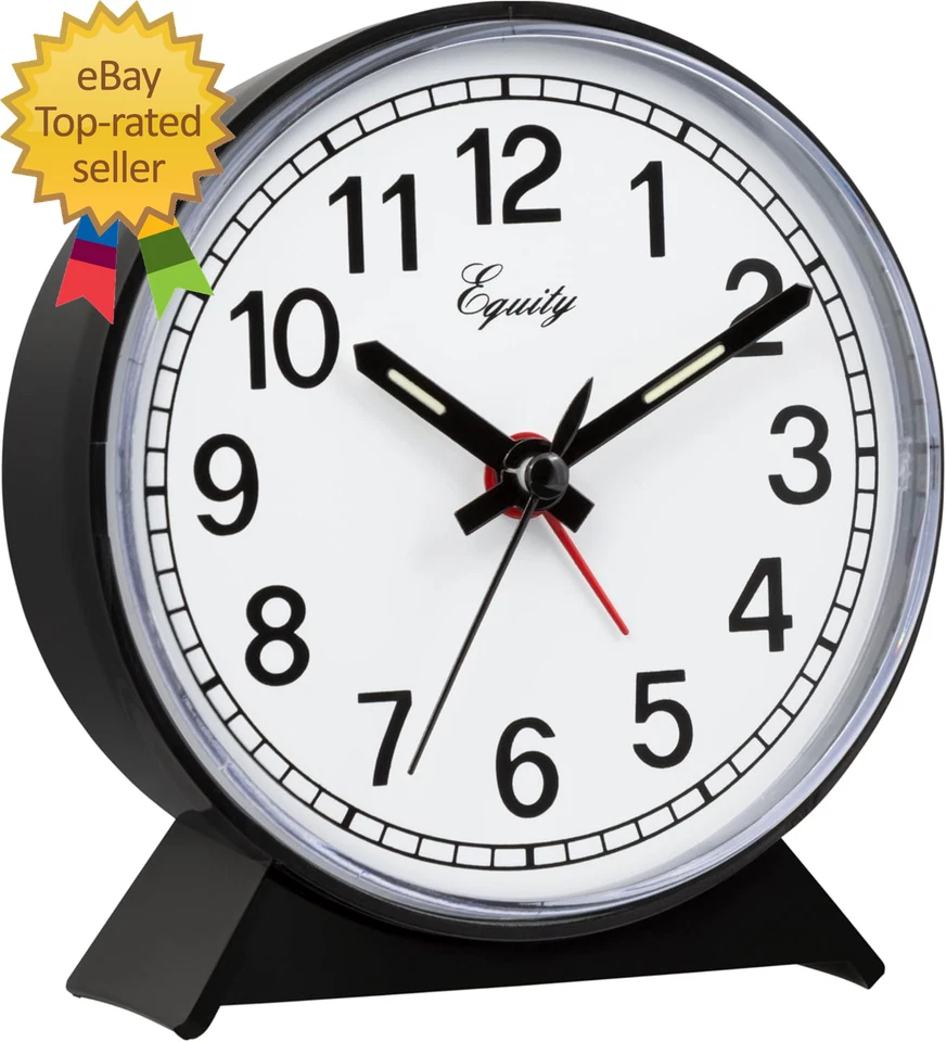 Equity 14075 Black Analog Wind-Up Alarm Clock - Image 3 of 4