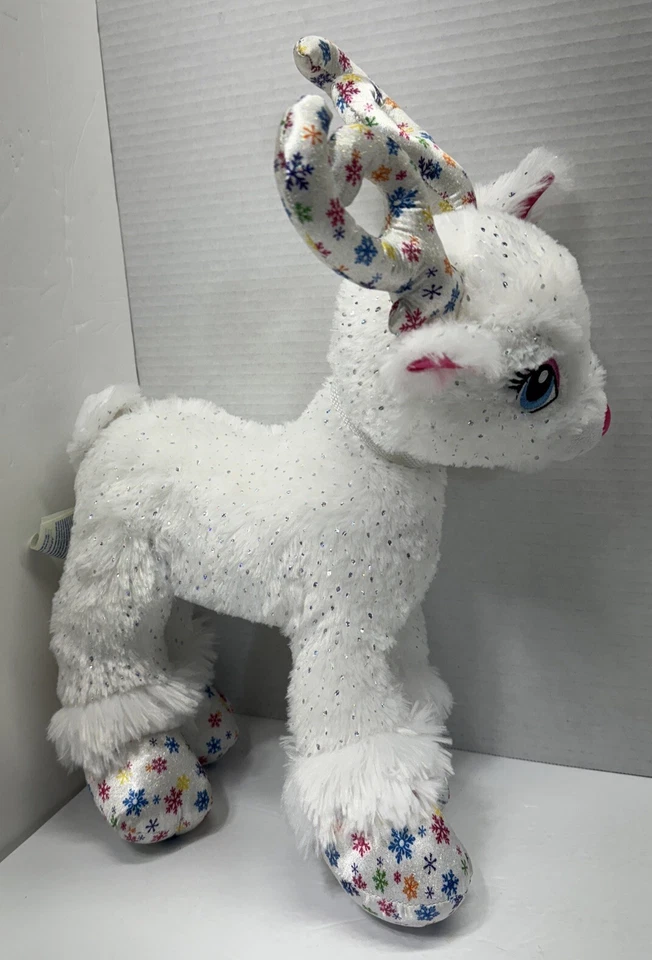 Build A Bear Christmas Reindeer Glisten White Sparkle Snowflake Stuffed Plush - Image 3 of 4