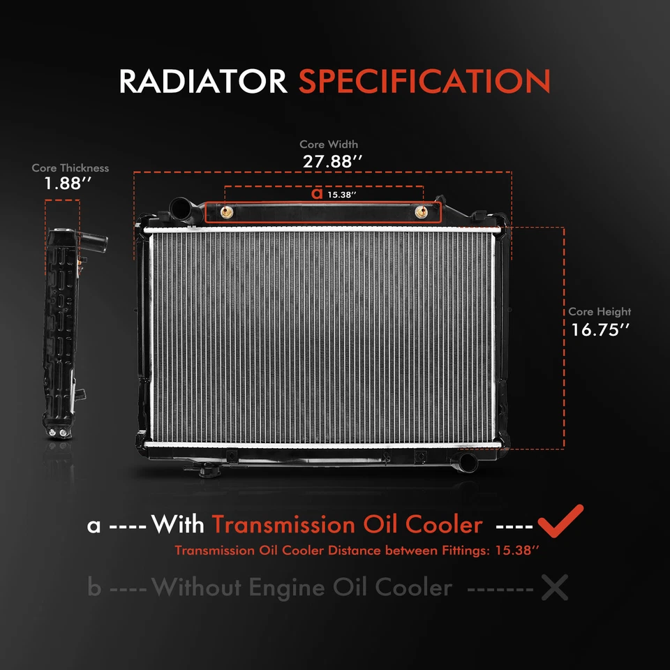 Radiador para Lexus LX450 1996-1997 Toyota Land Cruiser 1993-1997 4,5 L transmisión automática Foto 2 de 4