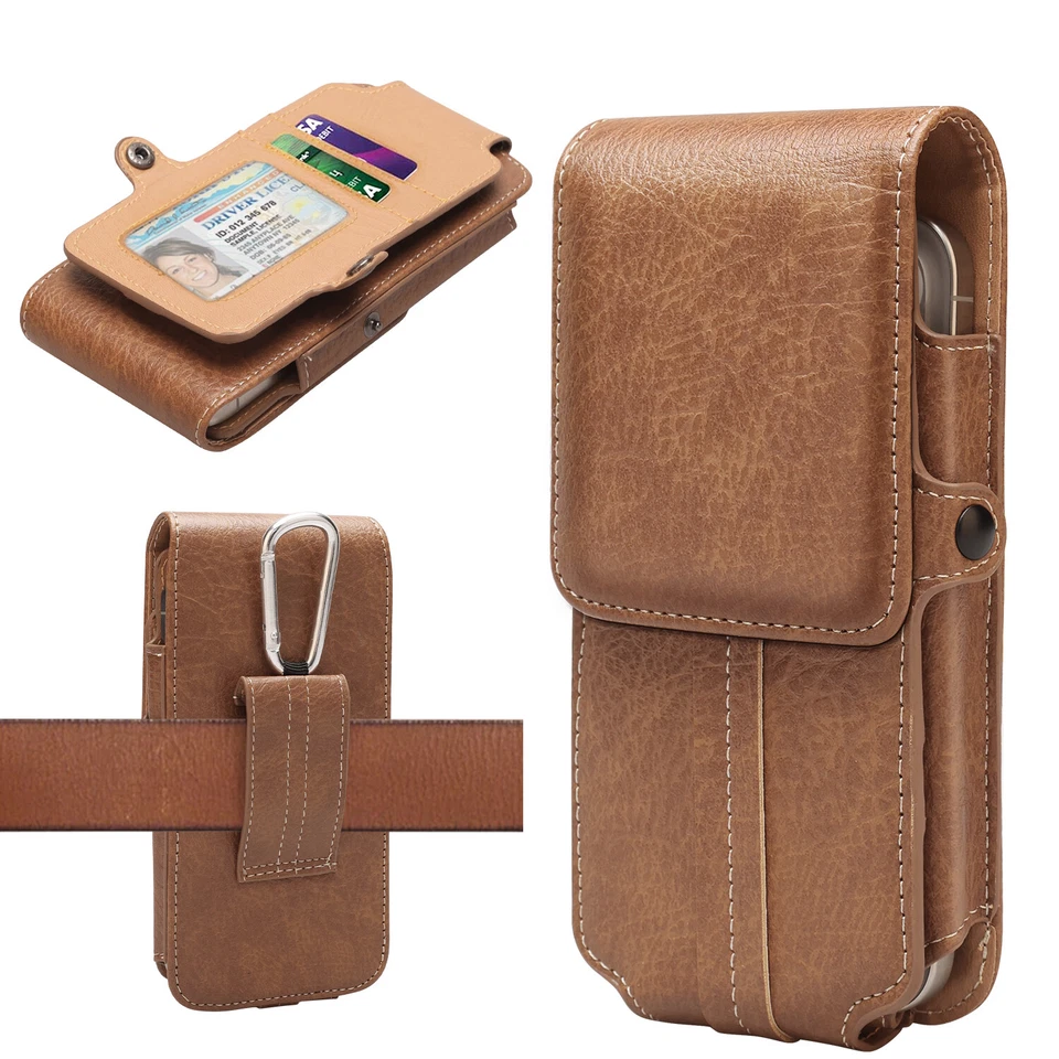 Premium Leather Waist Holster with Belt Clip-Vertical Phone Pouch for Easy Acces - Image 3 of 3