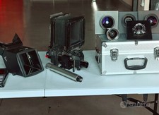 Banco ottico 10X12 Sinar e obiettivi + visore reflex