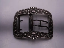 SOLID SILVER BELT BUCKLE ORIGIN FRANCE POINCON ROOSTER 1809