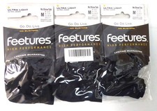3 Pairs Feetures High Performance Ultra Light Socks No Show Tab Medium Black