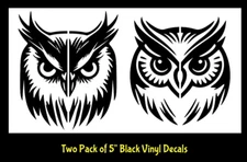2 Pack of Owl Renderings Vinyl Decals Car Window Tablet Notebook Tumblers Mugs