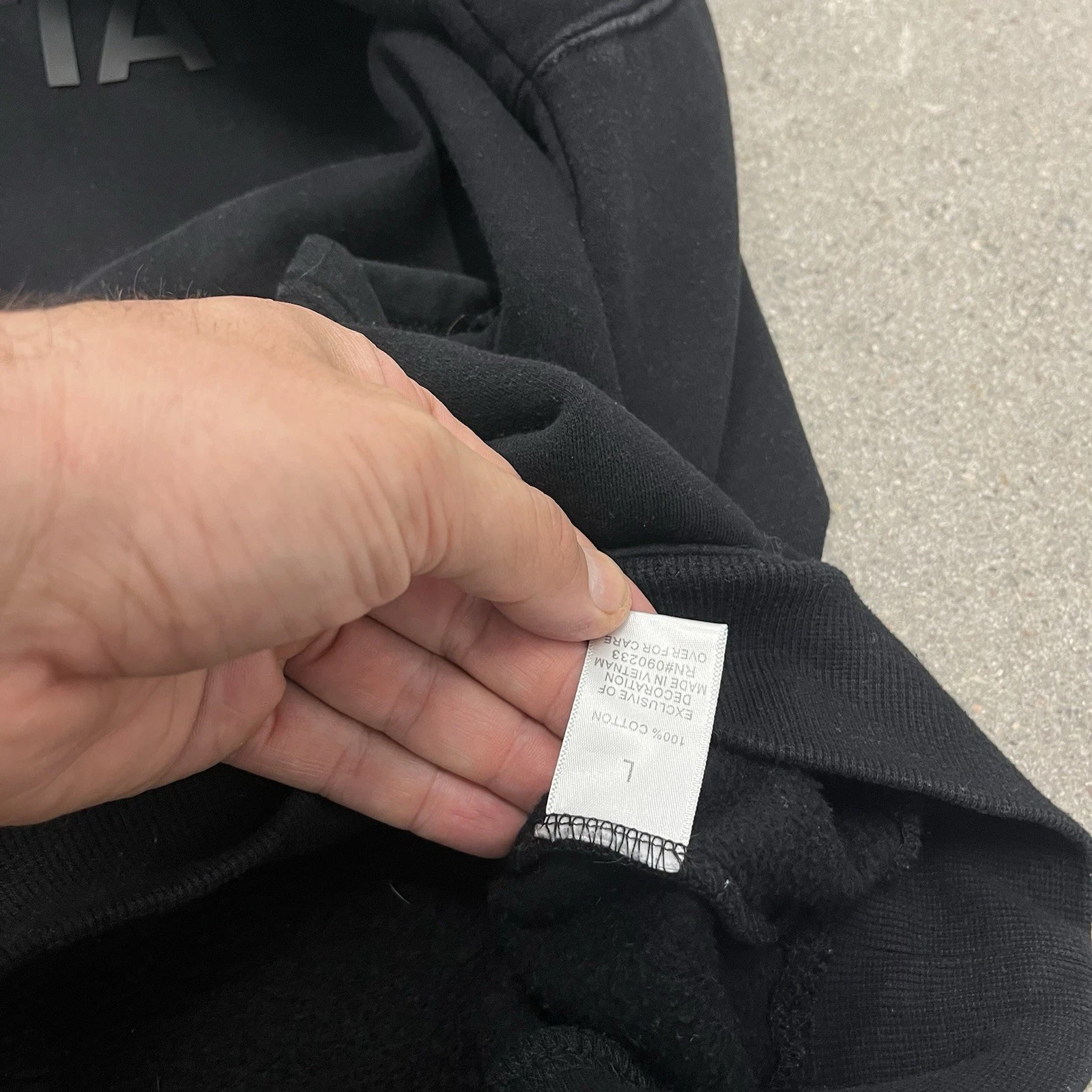 Felpa con cappuccio Essentials Fear Of God logo 3d taglia large nera