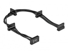 Delock Kabel Power SATA 15 Pin Stecker 4 x SATA 15 Pin Buchse 40 cm schwarz