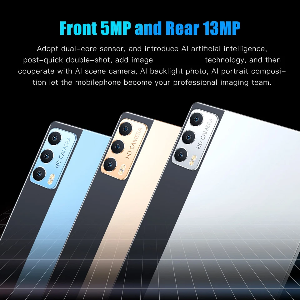 10.1in Tablet For Andr-oid11 2.4G 5G 5800mAh Type C Rechargeable 8GB RAM 256 Hot - Bild 4 von 4