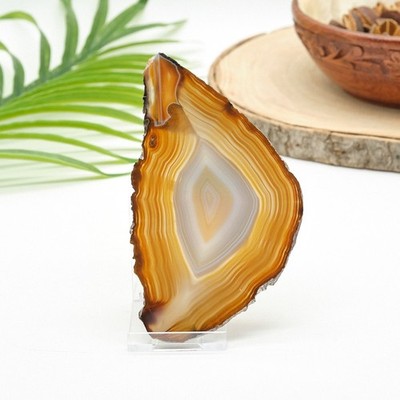Natürliche Achat Scheibe mit Ständer Wohndeko Heilung Kristall Geschenk 5 x 3 Zoll