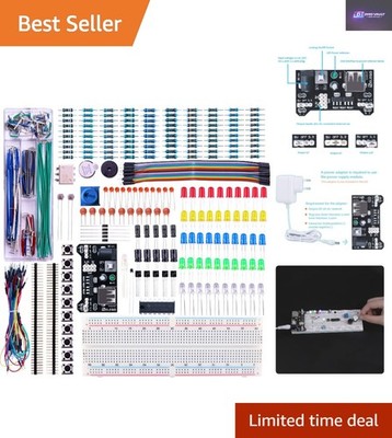 Electronics Fun Kit: 300+ Komponenten, Netzteil & Breadboard für Arduino