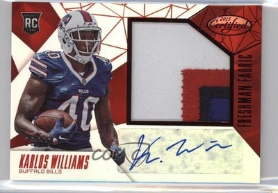 2015 Certified Mirror Red 23/49 Karlos Williams #241 Rookie Auto RC 0c6