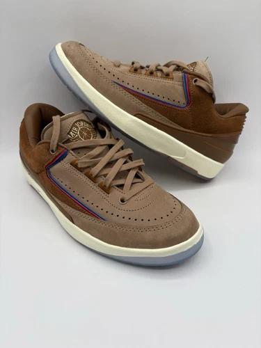 New Nike Air Jordan Two 18 x Air Jordan 2 Retro Low Mens Size 5.5 Brown Suede