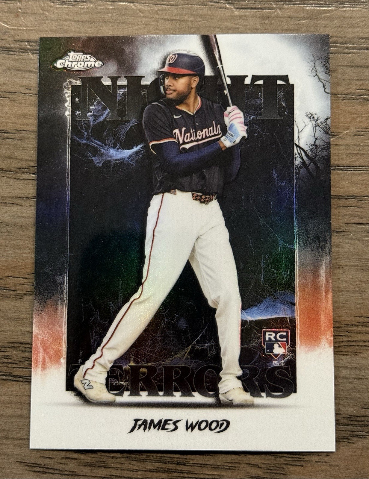 2025 MLB Topps Chrome Update James Wood Night Terrors RC Rookie #NT-25 Nationals