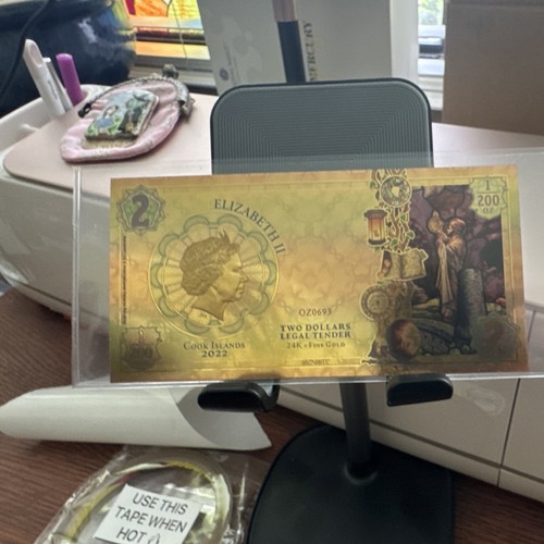 2022 Cook Islands $2 Threads of Light 0.9999 Gold 1/200 oz Notes 4 of the 14 set - Picture 5 of 13