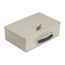 MMF Industries Fire-Retardant Steel Security Chest with Key Lock | Tan | Incl...