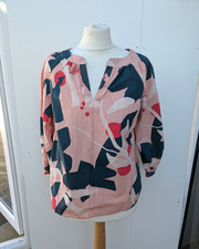 Image of White Stuff Jemima Top Cotton Floral Print Top Pink Multi New Size 10