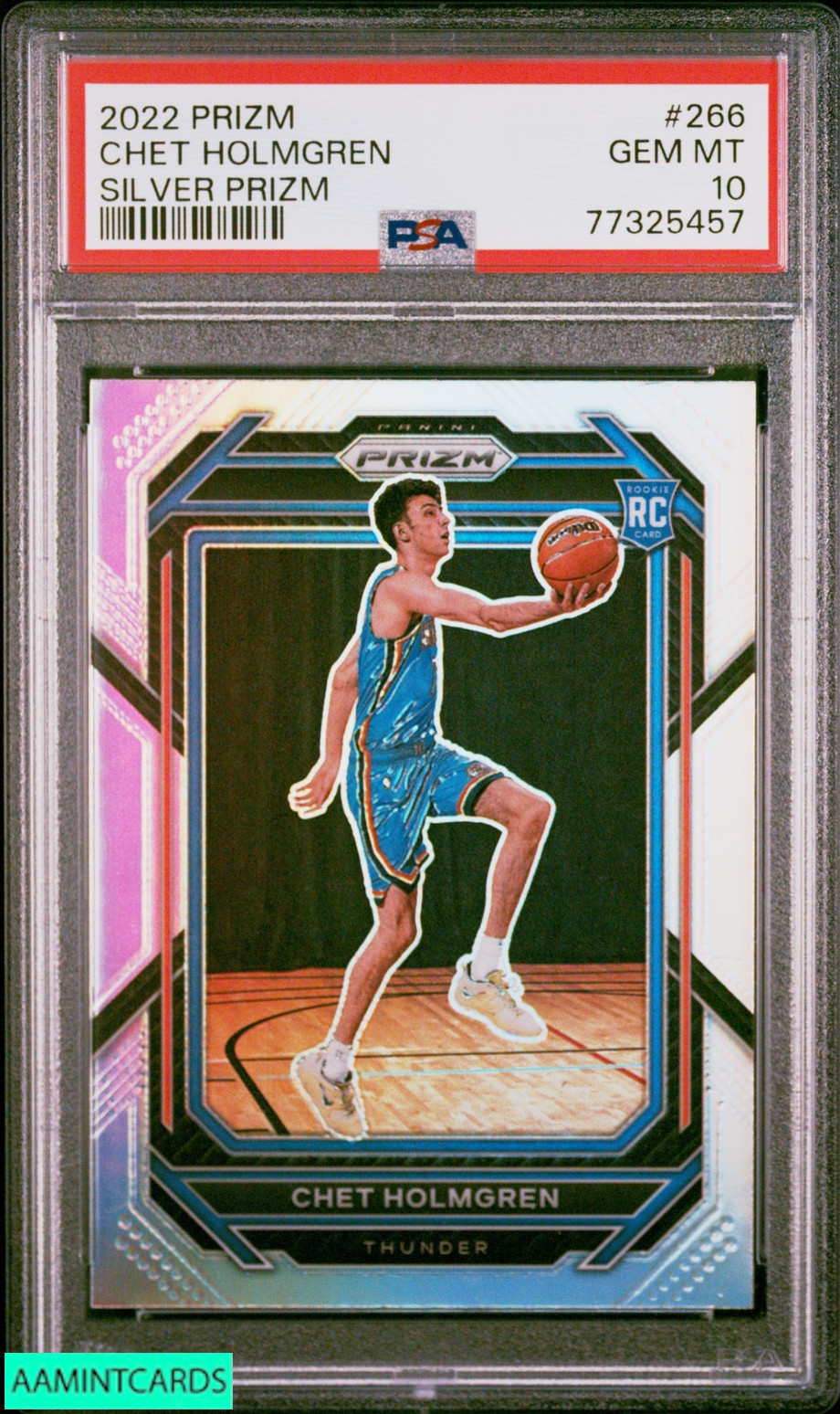 2022 PANINI PRIZM CHET HOLMGREN #266 SILVER PRIZM ROOKIE RC PSA 10 GEM MT