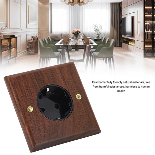 Wall Outlet Black Walnut Standard Retro Electric Wall Power Light Switch Socket - Picture 12 of 12