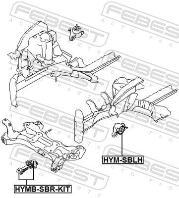 HYMB-SBR-KIT ENGINE MOUNT MOUNTING FRONT FEBEST NEW OE REPLACEMENT - Picture 3 of 6