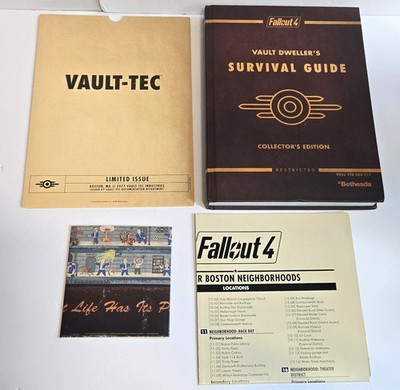 Fallout 4 Vault Dweller's Survival Guide Collector's Edition W/ Cards Map Poster