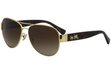 Coach Women's HC7059 HC/7059 923813 Gold/Dark Tortoise Pilot Sunglasses 58-mm