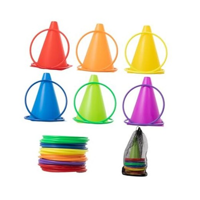 #ad Generic 30 pcs Carnival Games Set Plastic Colorful Cones Ring Toss Combo Set $28.86