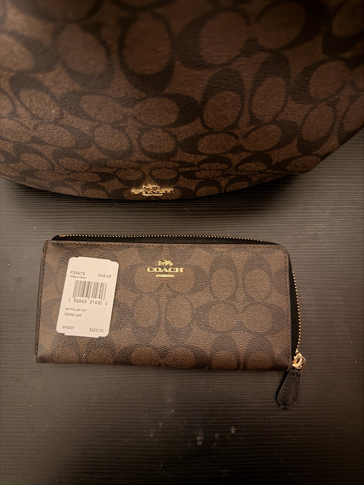 Dark Brown Patterned Coach Shoulder+Crossbody Bag… - image 5