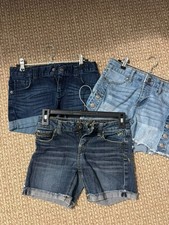 Lot of 3 Girls Denim Shorts Cat  Jack Justice Revery Kids Jean - Size 10 14 L