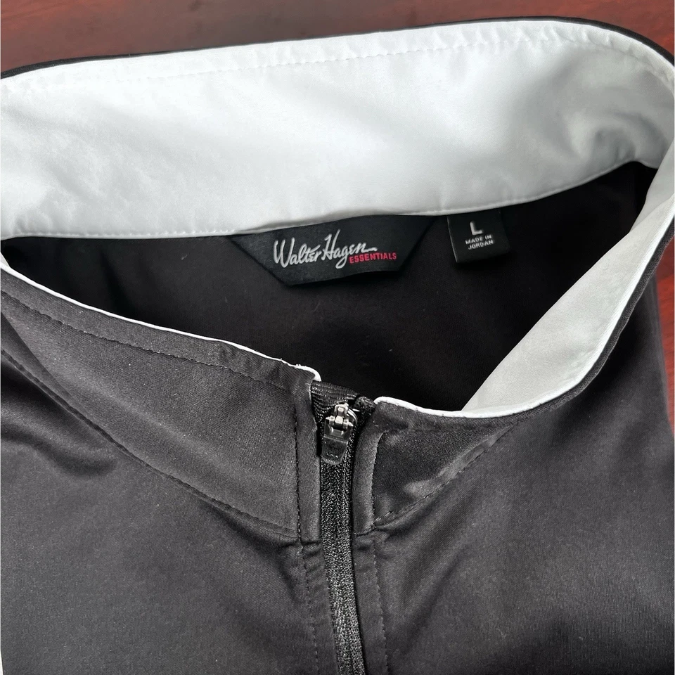 Chaleco de golf Walter Hagen para hombre talla L negro 1/2 cremallera pulóver capa ligero Foto 3 de 4