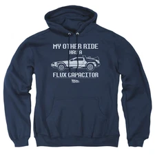 Back To The Future Other Ride Mens Hoodie Navy Navy Officially Licensed