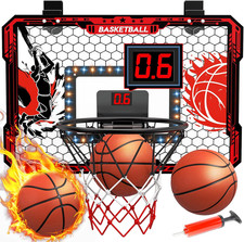 over the Door Basketball Hoop Indoor for Kids, Mini Basketball Hoop with Balls L