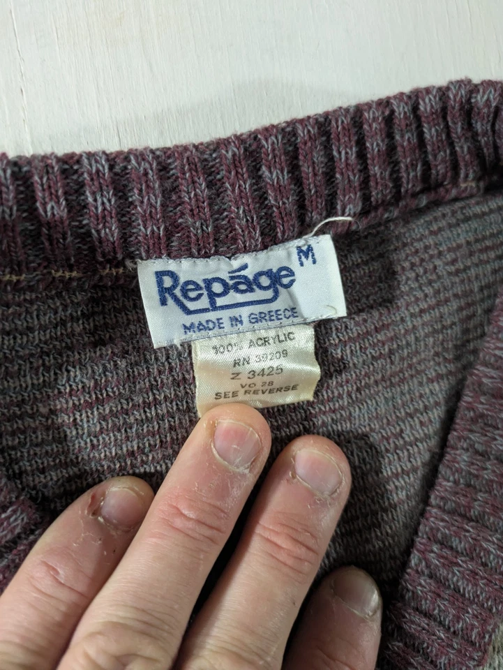 Colete Suéter Vintage Repage - Anos 90 Y2K - Feito na Grécia - Médio - Imagem 3 de 4
