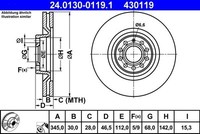 Bremsscheibe Audi A4 B6 S4 24.0130-0119.1 (1 StüCk)