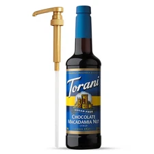 Torani Sugar Free Syrup, Chocolate Macadamia Nut, Pump Included, 25.4 Fl Oz