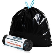 Portable Toilet Bags 25 Count 8 Gallon Drawstring 2 Mil Thick - 22-30 LB Load