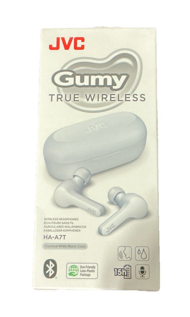 JVC Gumy True Wireless Earbuds Headphones HA-A7T White GOOD CNDTN