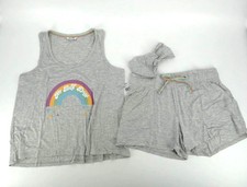 Wildfox Women's 3 Piece Gray Pajama Set Medium NWT 136