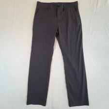 Prana Mens Zion Straight Fit Gray Lightweight Travel Commuter Pants Size 34x30