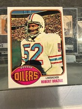 1976 TOPPS #424 ROBERT BRAZILE HOUSTON OILERS ROOKIE FOOTBALL CARD NM. rookie card picture