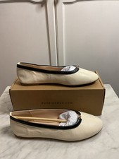 Dune London 491 Honestly Branded Mini Trim Flat Shoes Cream Leather Rrp £79 Uk7
